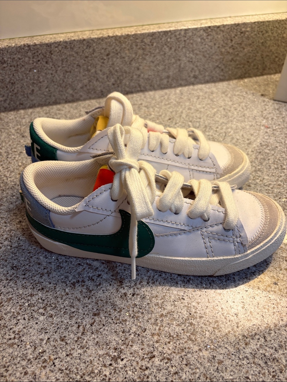 Women's Nike White Sneakers with multi color accents